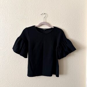 Nwt Express Black  Ruffle Sleeve Blouse Size XS